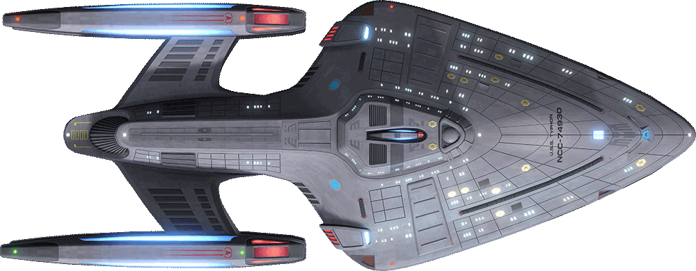 Top view of the USS Typhon